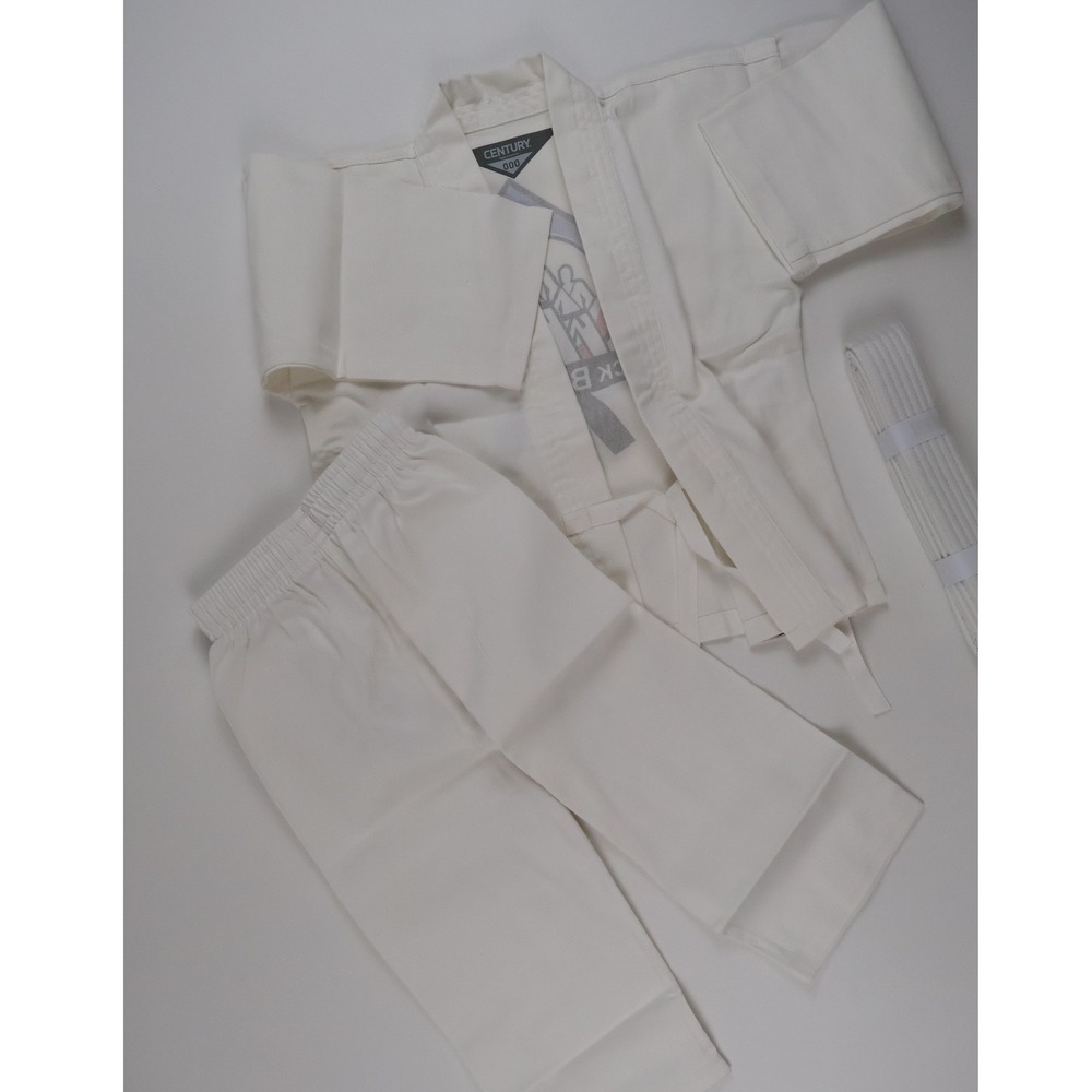 Century Karate Uniform Black Belt America White Solid Size 000 NWT